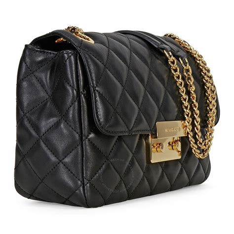 black quilted bag michael kors|Michael Kors black shoulder handbags.